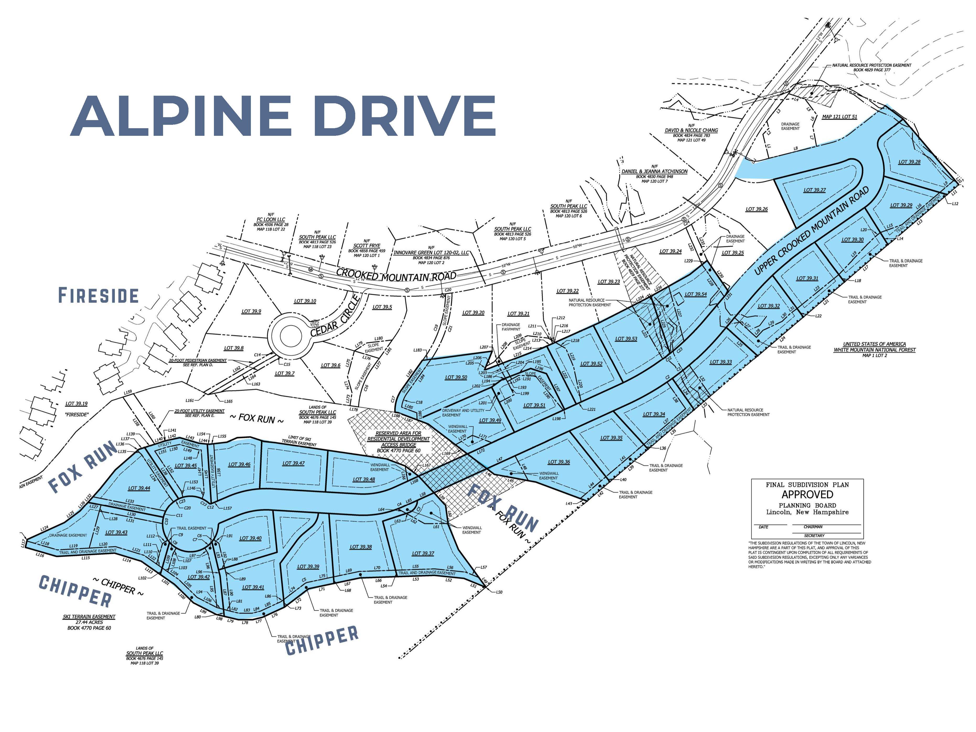 Alpine Drive new development at South Peak Resort.