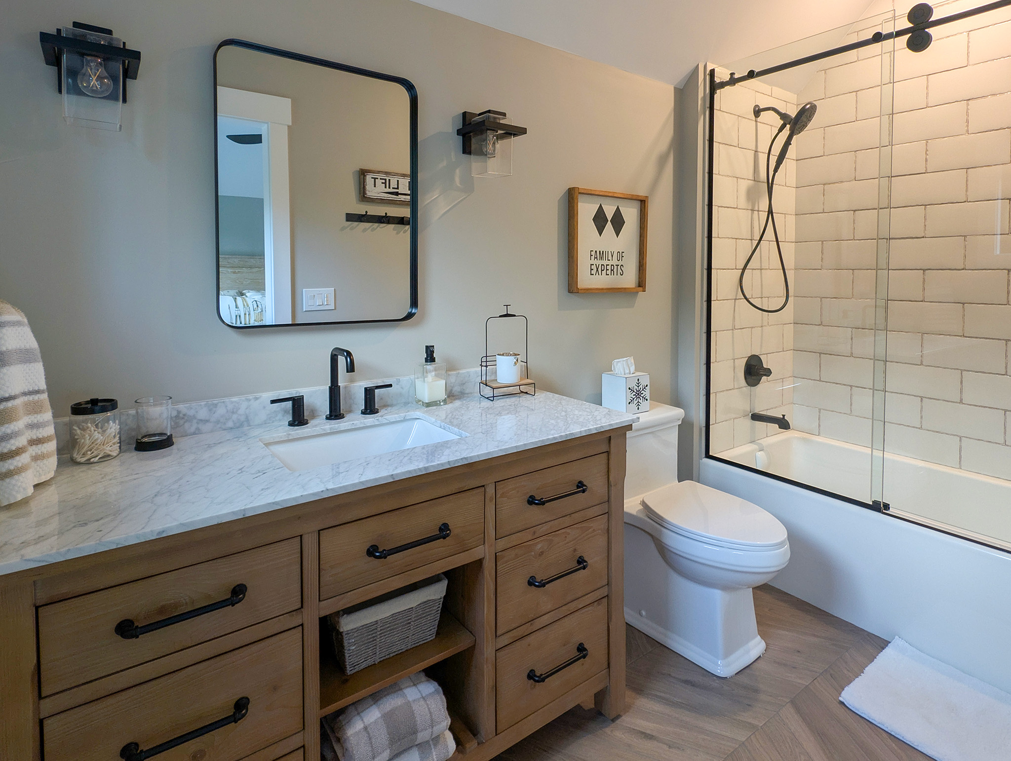 Bathroom with tub.