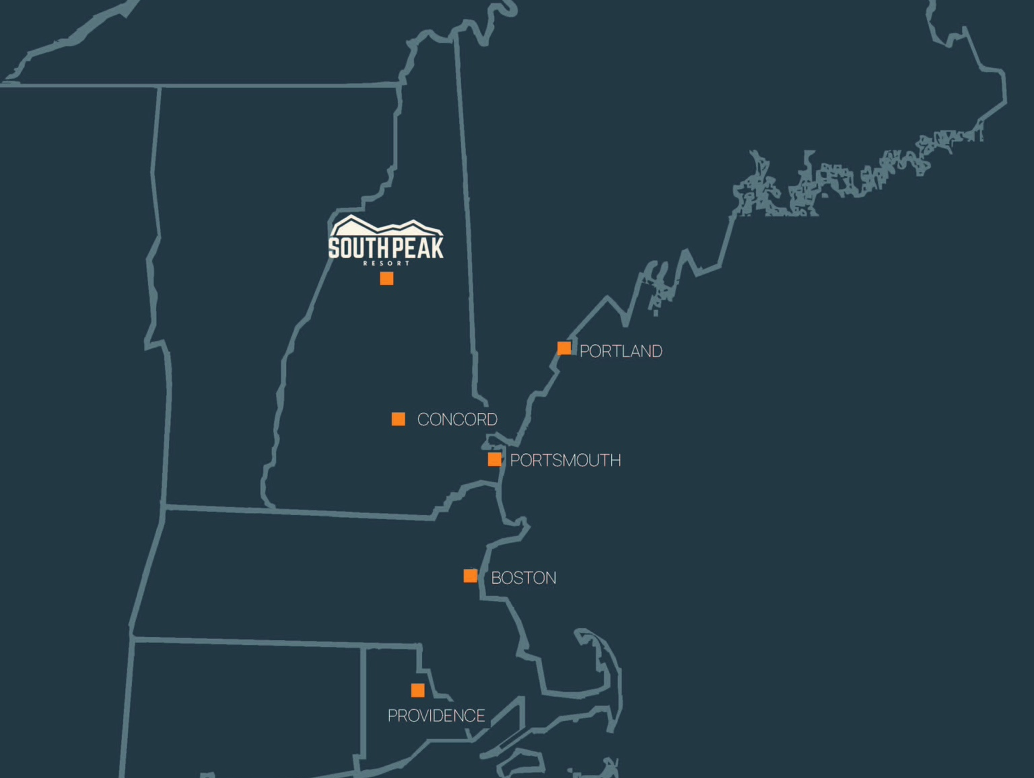 Location of South Peak Resort